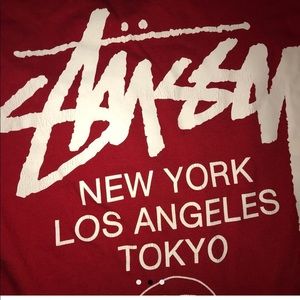 Red Stussy World Tour Long Sleeve